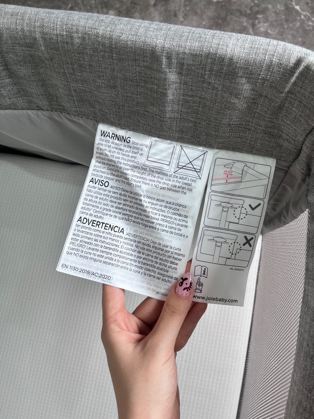 Nôi ngủ Joie Roomie Glide Foggy Gray (tối đa 9kg) - Ảnh 3