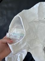 Set áo phối ren trắng, quần bí màu xám Nous Petit à petit (size 6m) - Ảnh 2