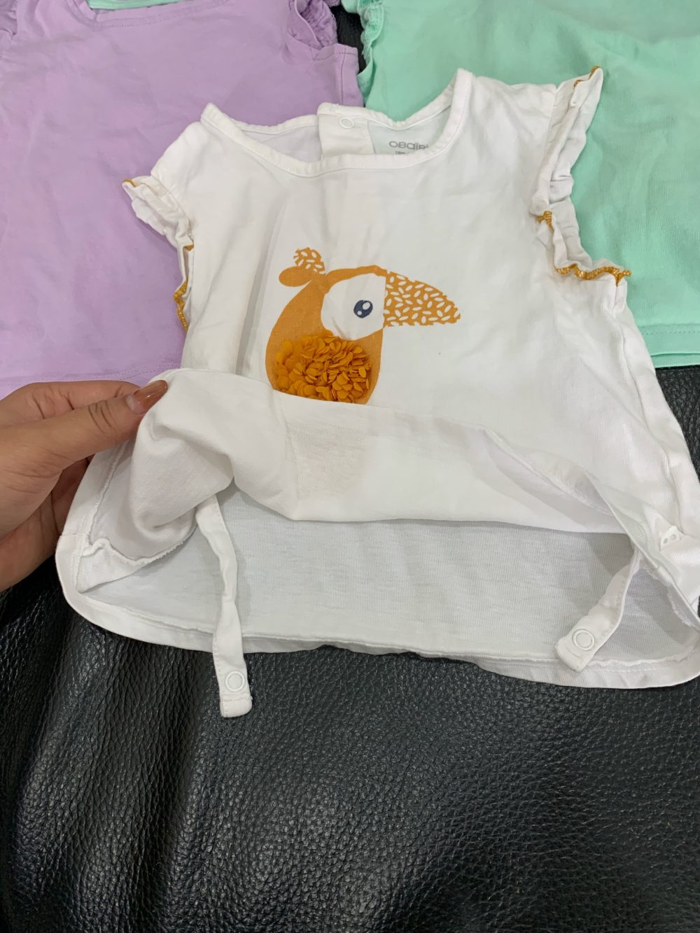 Set 3 áo cánh tiên Mother Care, Obaibi màu xanh, tím, trắng (12-18m) - Ảnh 5
