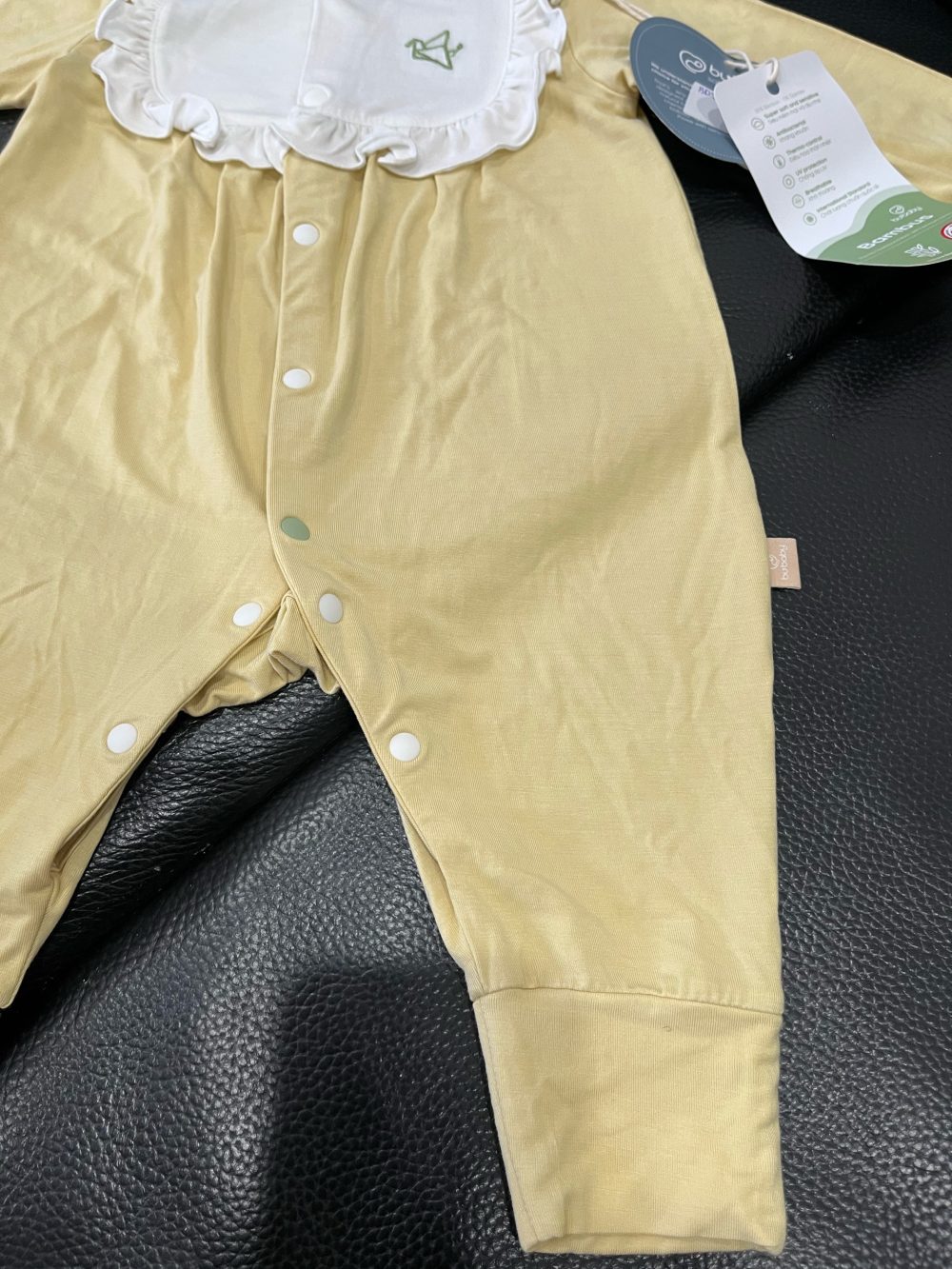 Bodysuit dài tay cài giữa bèo ngực màu vàng Bambus Gami ( size: 1->3m) - Ảnh 10