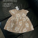 Váy đầm xòe Next baby Cotton mỏng mát họa tiết hoa màu be( size: 9/12m, 12/18m,5/6m)