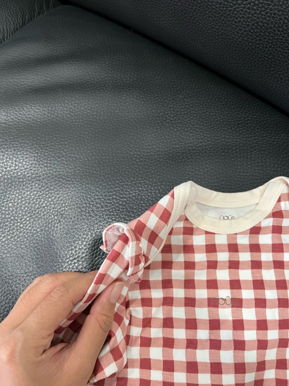 Set 2 bodysuit Nous hoạ tiết caro đỏ ( size: 6->9m) - Ảnh 9