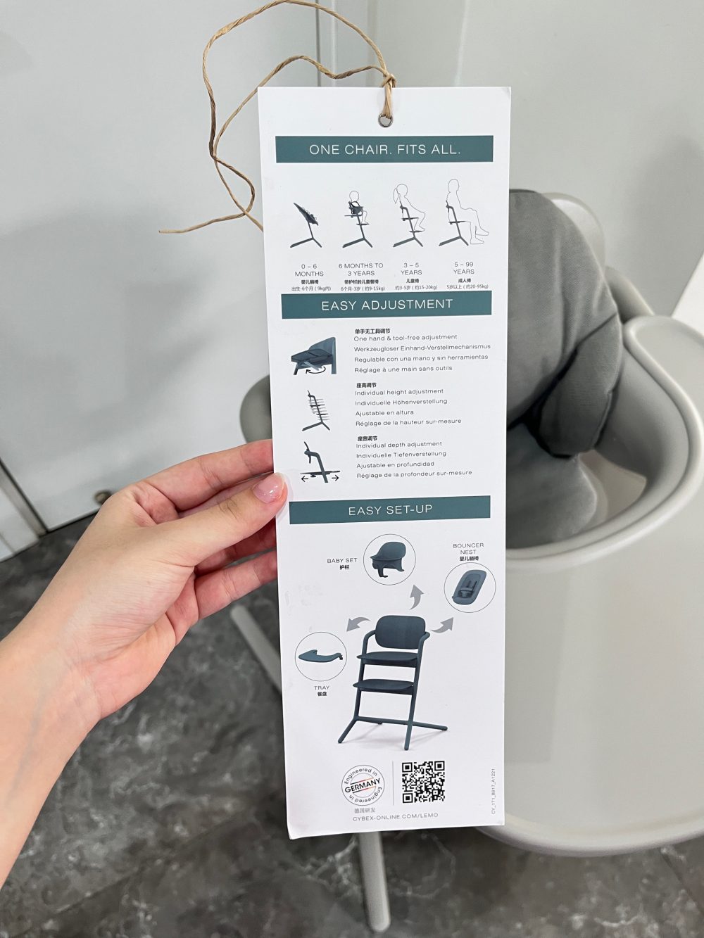 Ghế ăn dặm Cybex lemo 3in1 màu Suede Grey - BH 9/2/2029 - full box - Ảnh 6