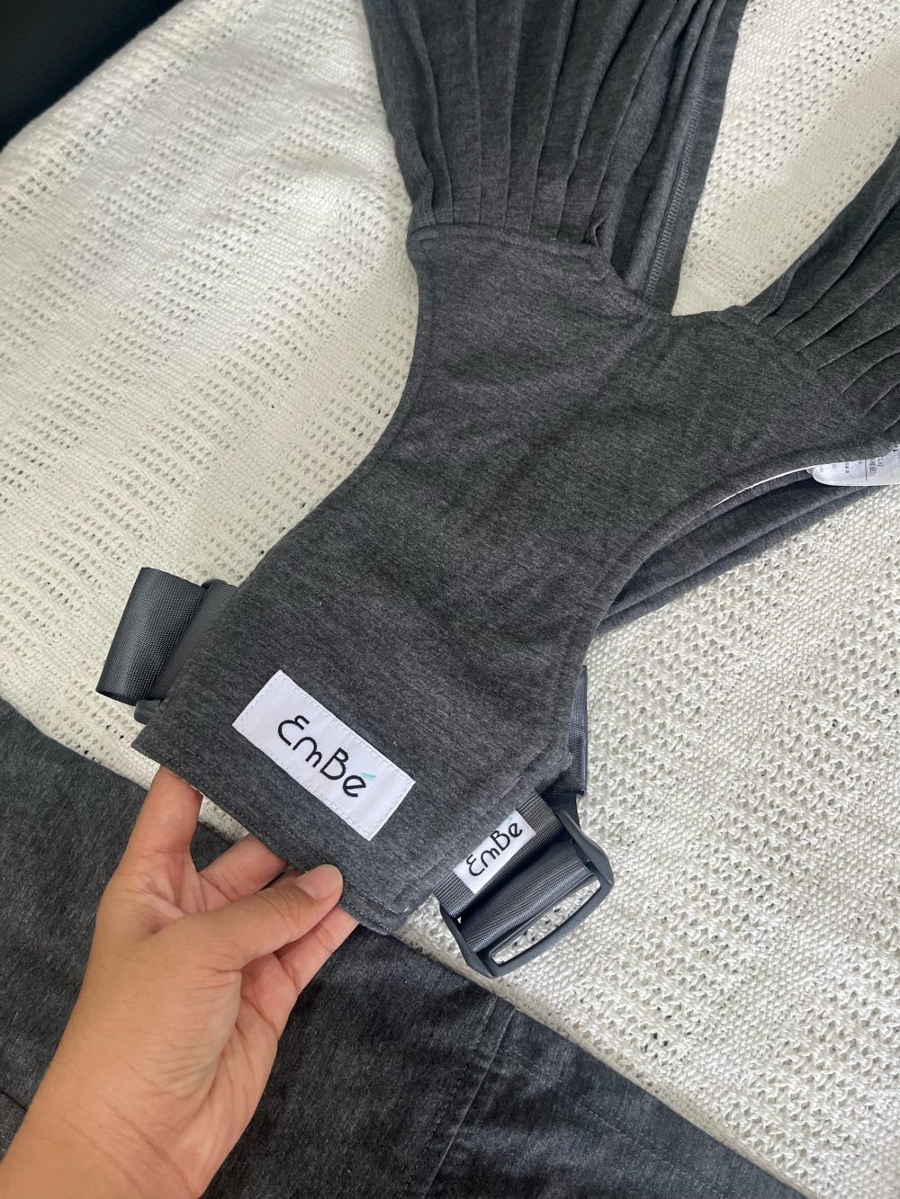 Địu vải Embé Sling màu Novasoft Charcoal, Flex plus ( size: 0-> 24m) full box. - Ảnh 5