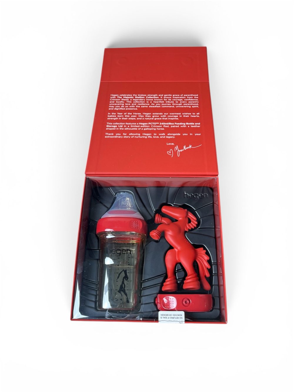 Bộ bình sữa Hegen The Majestic Stallion Collection 240ml, núm ti M (3–>6m), nắp trữ sữa và gặm nướu. - Ảnh 1