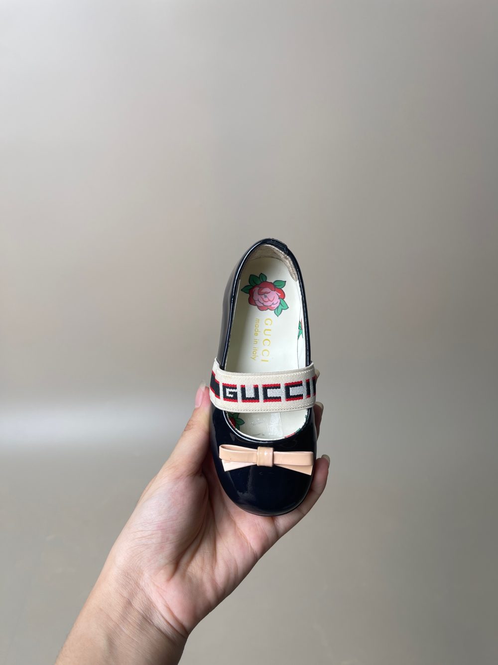Giày búp bê Gucci da bóng màu đen - auth (fullbox) - size 21 (lòng chân 13-13.5cm) - Ảnh 7