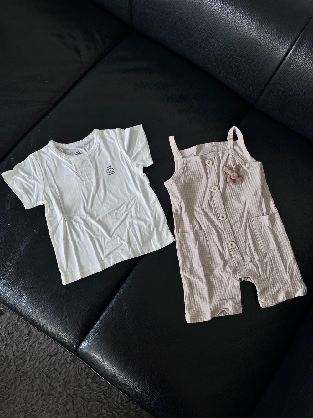 Bộ yếm rời kèm áo cộc tay La Pomme màu nâu (size 6→9m) - Ảnh 8