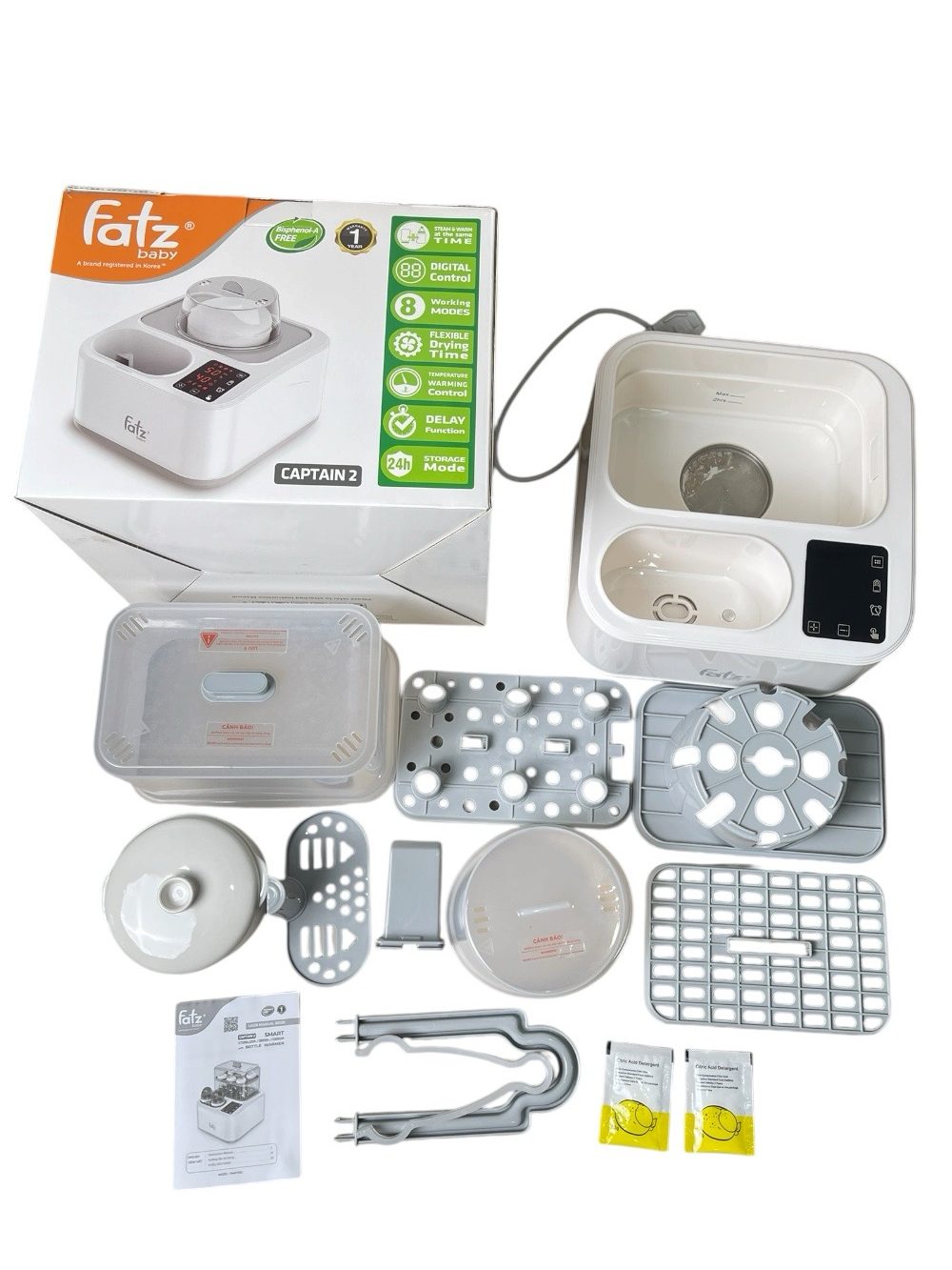 Máy tiệt trùng sấy khô, nấu cháo chậm, hâm sữa Fatz (Full box)