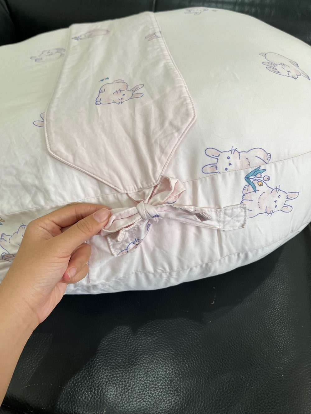 Gối chống trào ngược cho bé Dono & Dono hoạ tiết thỏ hồng 80x65cm ( size:0m+) - Ảnh 12