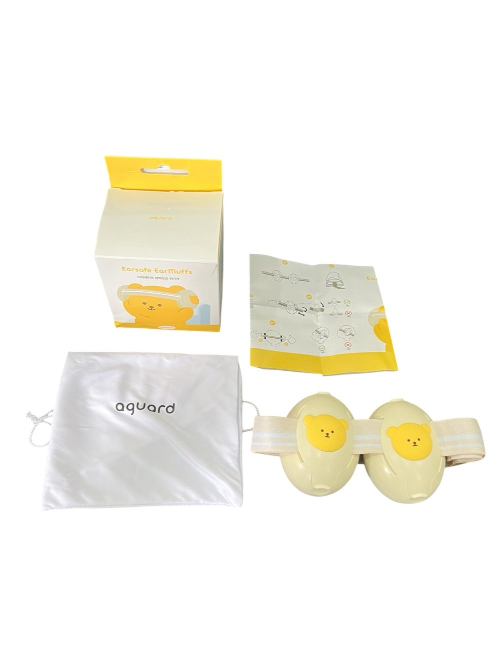Bịt tai chống ồn Aguard hoạ tiết gấu vàng ( Size: 0-> 18m, full box)