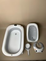 Set 4 món thau tắm, tựa lưng, ca tắm, mũ tắm màu xám, trắng - Ảnh 15