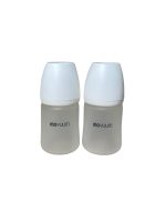 Set 2 bình sữa Moyuum thuỷ tinh bọc silicone 150ml màu trắng (không kèm núm ti)