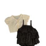 Set đầm body Bebe Holic kèm áo khoác màu đen, be (size:M)