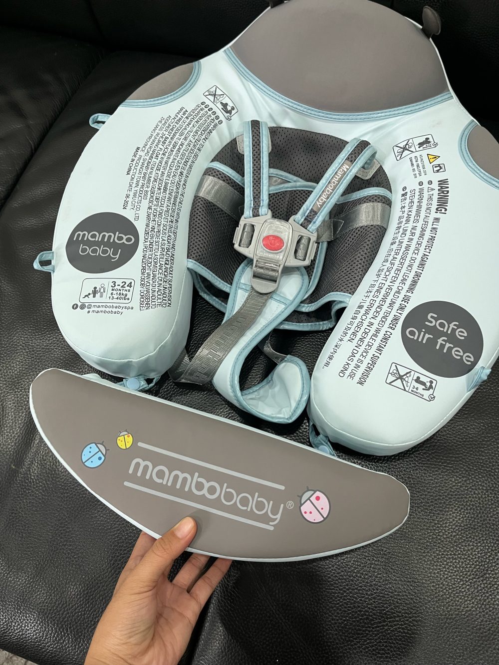 Phao bơi ngực Mambobaby màu xanh hoạ tiết bọ rùa có mái che ( size: 3->24m~ 6->18kg) - Ảnh 22