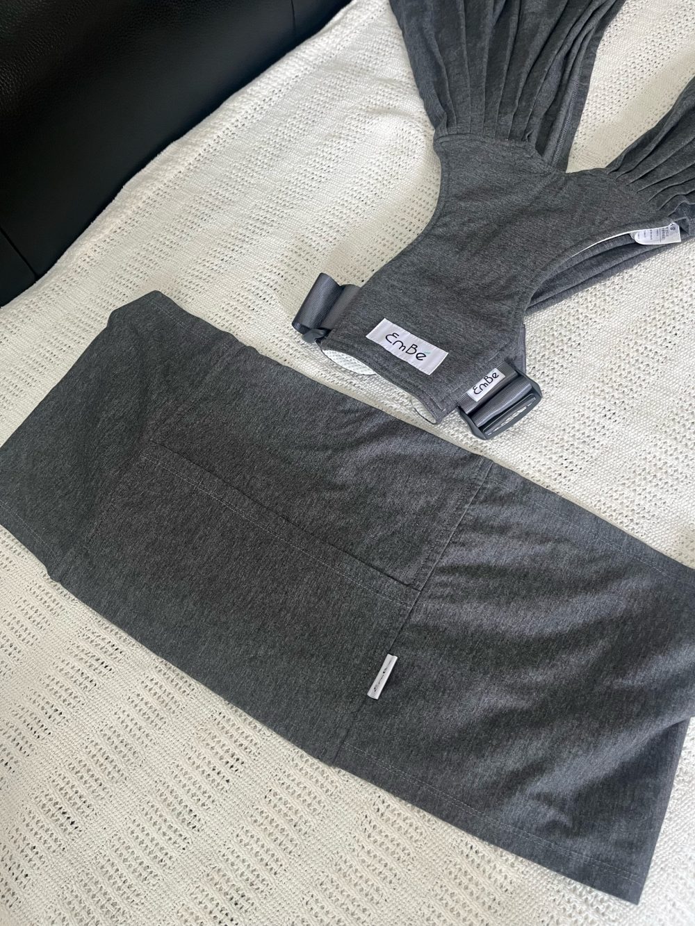 Địu vải Embé Sling màu Novasoft Charcoal, Flex plus ( size: 0-> 24m) full box. - Ảnh 9