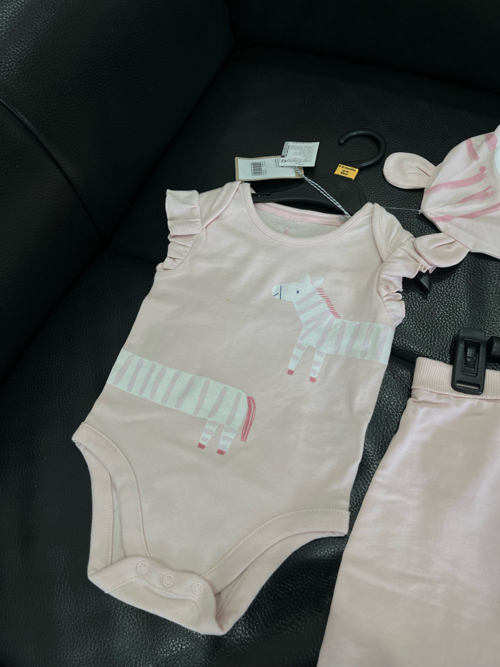 Set bodysuit, quần dài và mũ Mothercare màu hồng (size:9→12m) - Ảnh 7