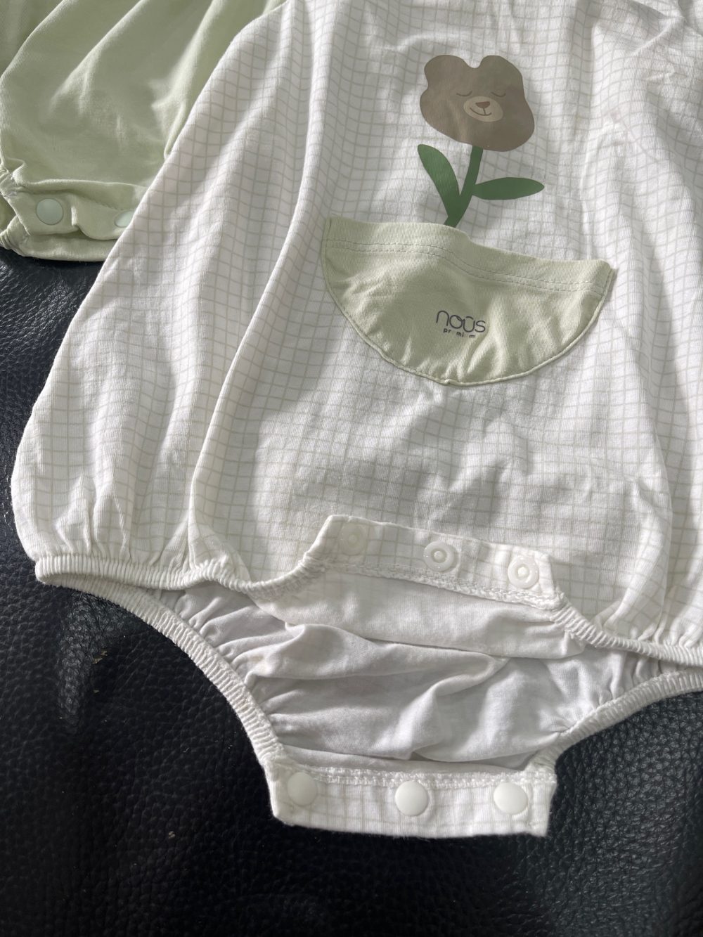 Set 2 bodysuit cộc tay xanh lá, caro Nous (Size: 0->3m) - Ảnh 16