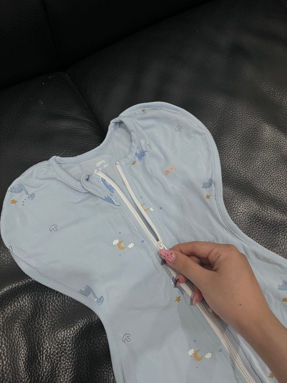 Set 3 nhộng kén ngủ Unbee, 2 màu trắng họa tiết hoạt hình (size 0→3m) & 1 màu xanh (size 0→6m) - Ảnh 22