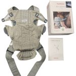 Địu BabyBjorn Baby Carrier Mini Ariy mesh màu grey beige (size: 0m->1y~ 3kg2->11kg) full box (Bill VNQ)