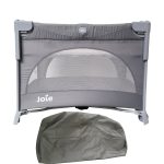 Cũi gấp gọn Joie Kubbie Sleep Foggy Gray ( còn túi đựng)