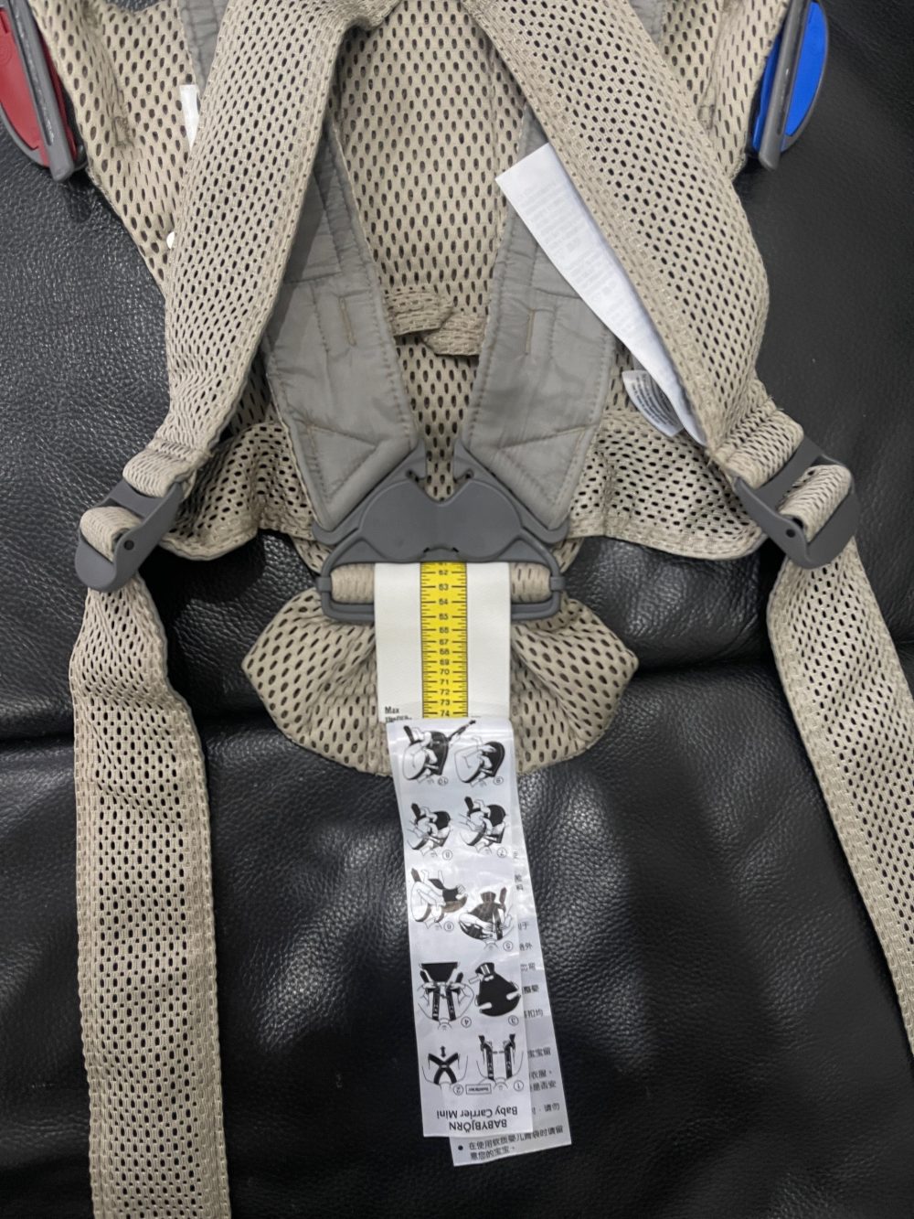 Địu BabyBjorn Baby Carrier Mini Ariy mesh màu grey beige (size: 0m->1y~ 3kg2->11kg) full box (Bill VNQ) - Ảnh 14
