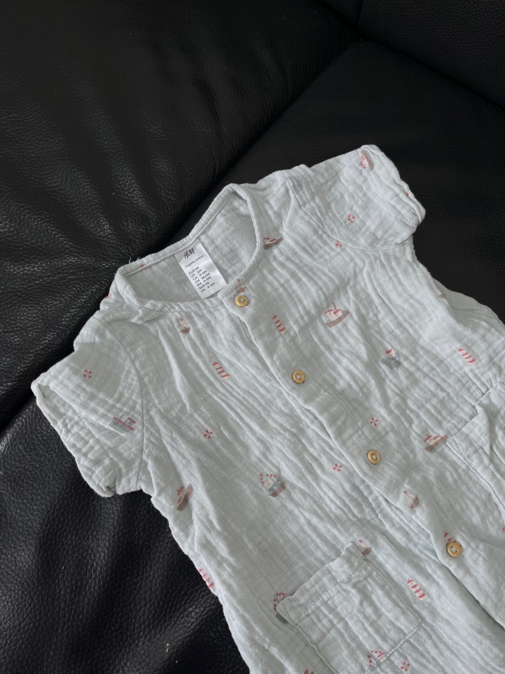Set 4 bodysuit H&M màu xanh/be (size 2→9m) - Ảnh 28