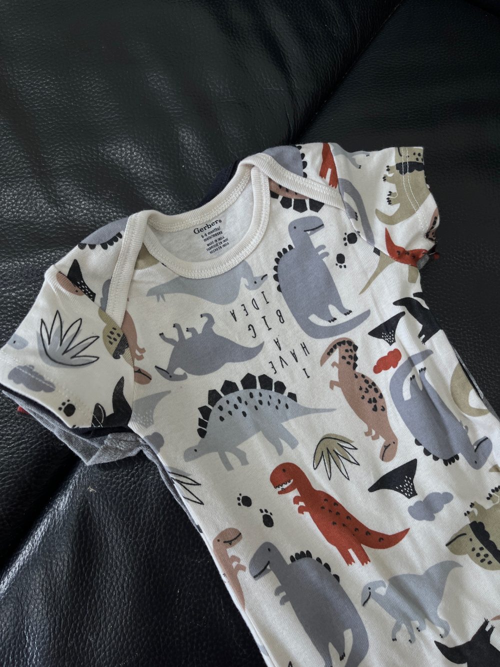 Set 4 bộ bodysuit Gerber chủ đề khủng long (size 6→9m) - Ảnh 26