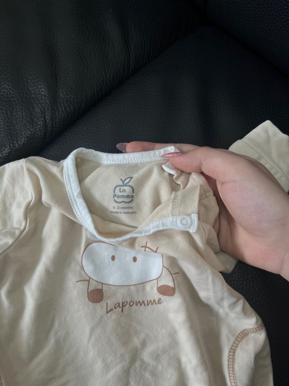 Set bodysuit dài tay kèm quần La Pomme màu nâu (size 0→3m) và bộ quần áo dài tay Asbaby màu trắng (size 3→6m) tặng kèm sleepsuit no brand màu trắng - Ảnh 15