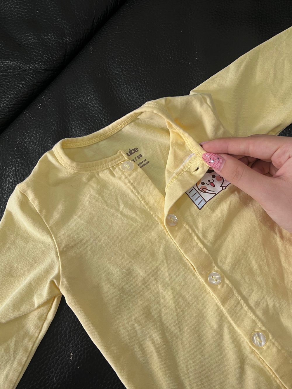 Set bodysuit Bobicraft gile màu nâu kem và bộ quần áo dài tay Boube màu vàng (size 3→6m) tặng kèm ủ quấn Mintuu màu vàng sọc trắng - Ảnh 13