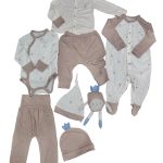 Set 3 bộ Nous màu nâu/be size newborn (kèm 2 mũ và 1 đồ chơi)