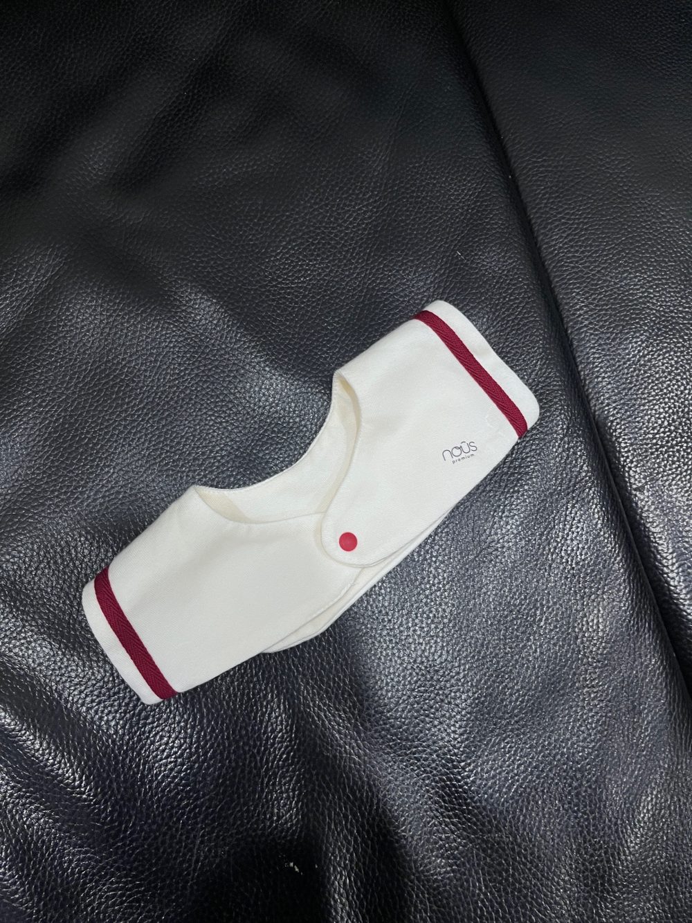 Bộ liền thân dài Nous màu đỏ phối kẻ ca rô kèm mũ và lá cổ trắng (size 6→9m) - Ảnh 11