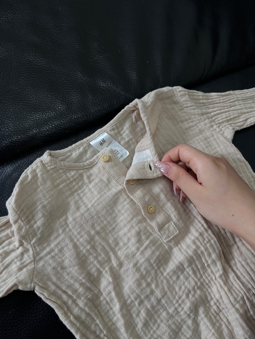 Set 4 bodysuit H&M màu xanh/be (size 2→9m) - Ảnh 17