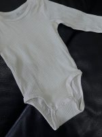 Set 2 bodysuit dài tay H&M màu trắng/xám (size 4→6m) - Ảnh 2