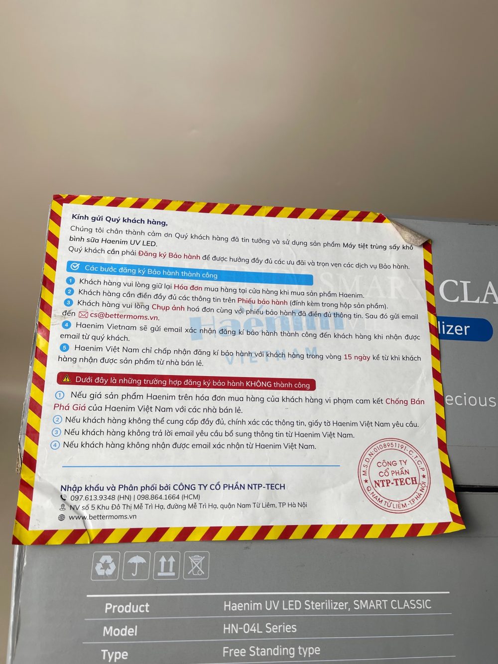 Máy tiệt trùng UV Haenim 4G Premium màu trắng gold (full box) - Ảnh 22
