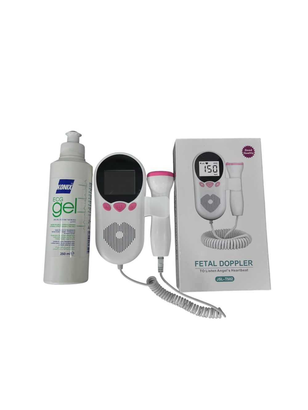 22679de08d5d40078f3f7051dfb934ca Máy đo tim thai FETAL DOPPLER màu hồng ( full box) kèm gel - Ảnh 1