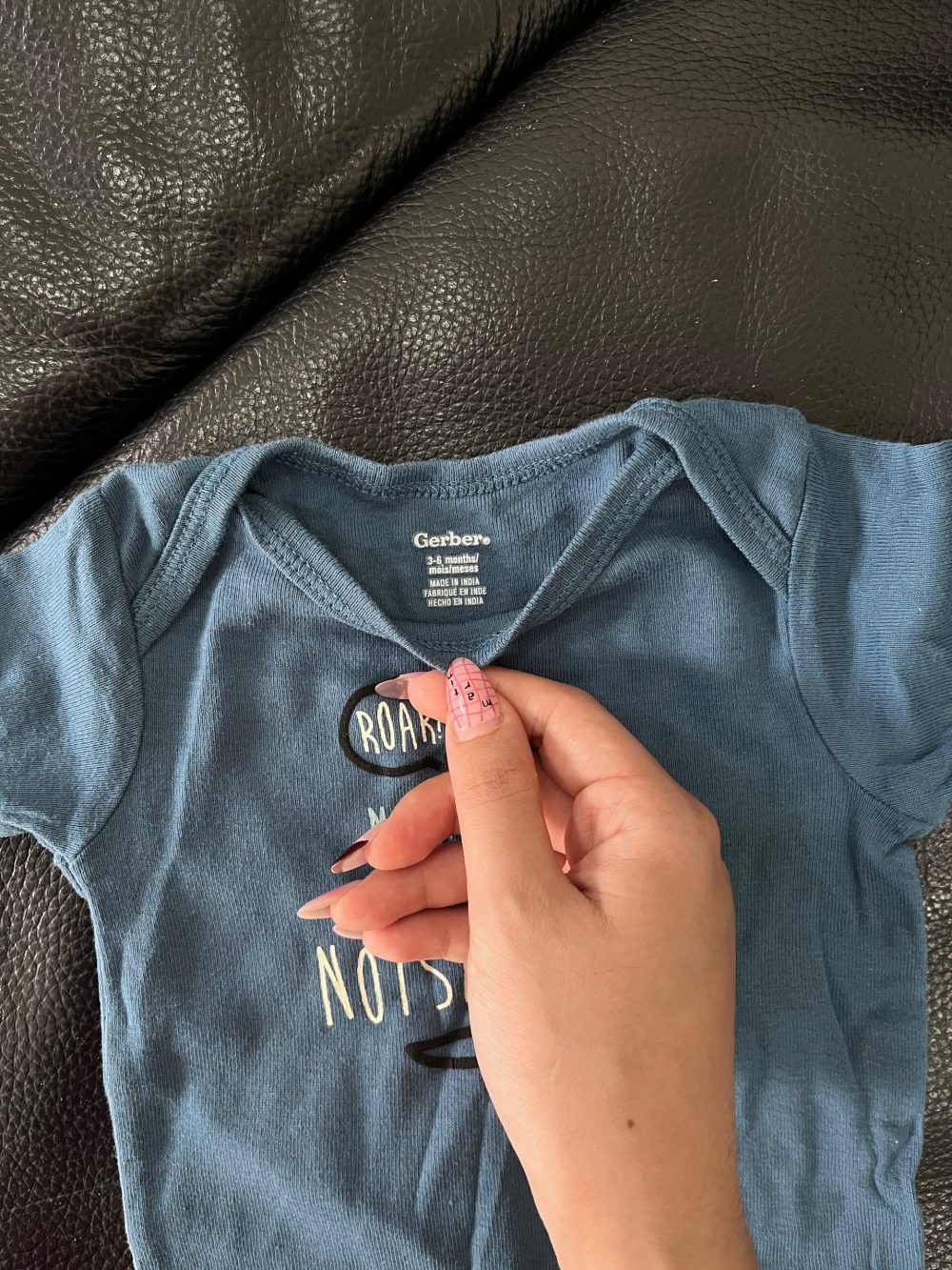 Set 3 bodysuit Gerber màu xanh họa tiết khủng long (size 3→6m) - Ảnh 8