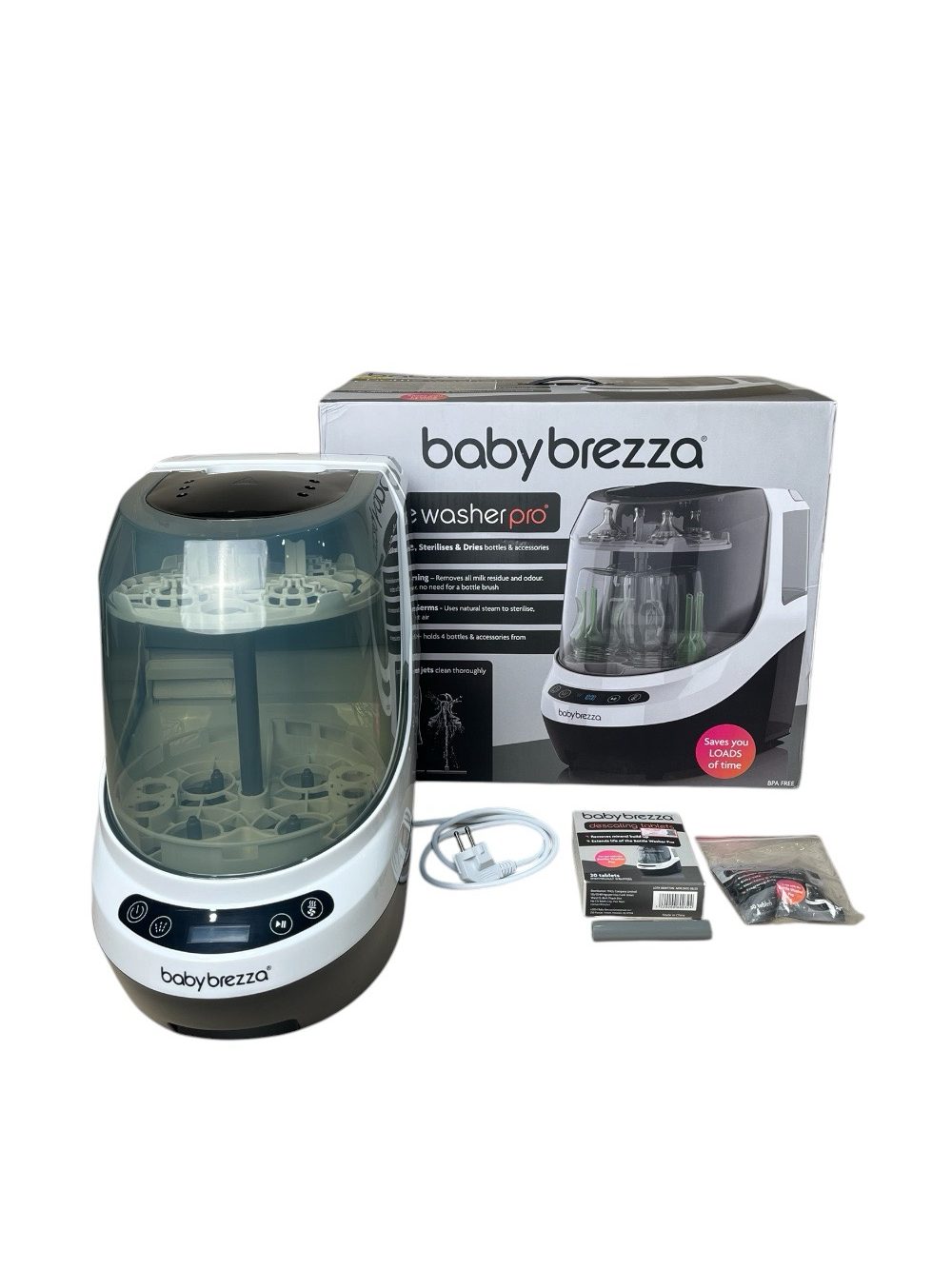 Máy rửa bình Baby Brezza - BH: 11/3/2027 (fullbox) tặng viên rửa & viên tẩy cặn