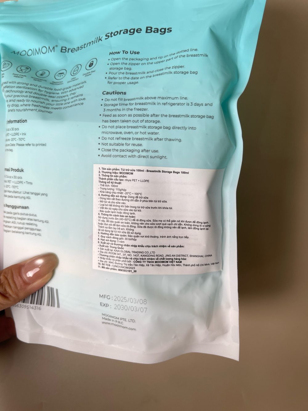 Máy hút sữa không dây MOOIMOM M3 ( 1 cặp, full box) tặng kèm túi trữ sữa - Ảnh 2
