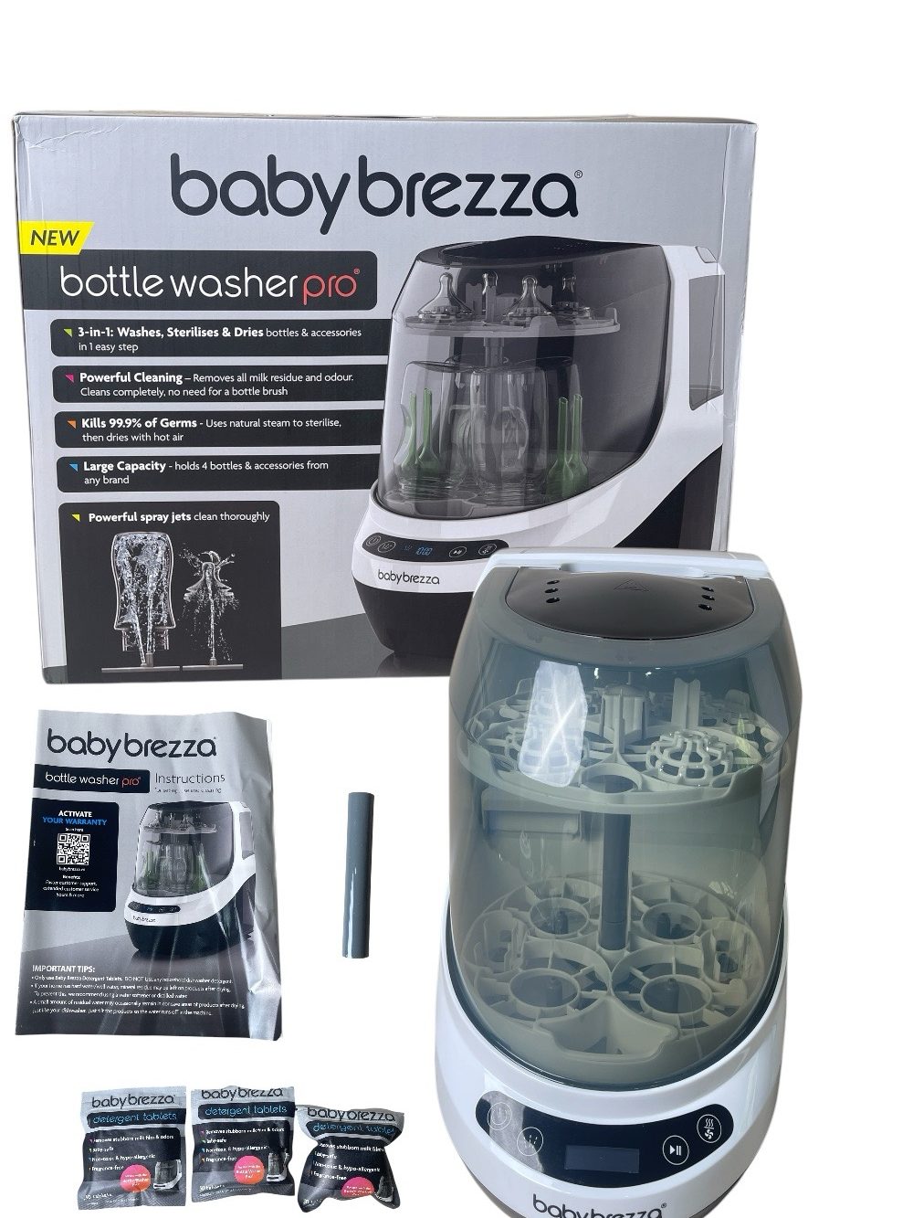 Máy rửa bình Baby Brezza- BH: 1/3/2027 (fullbox) tặng viên rửa