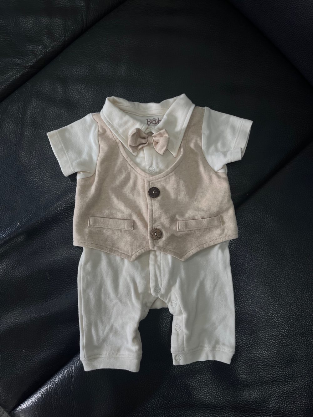 Set bodysuit Bobicraft gile màu nâu kem và bộ quần áo dài tay Boube màu vàng (size 3→6m) tặng kèm ủ quấn Mintuu màu vàng sọc trắng - Ảnh 23