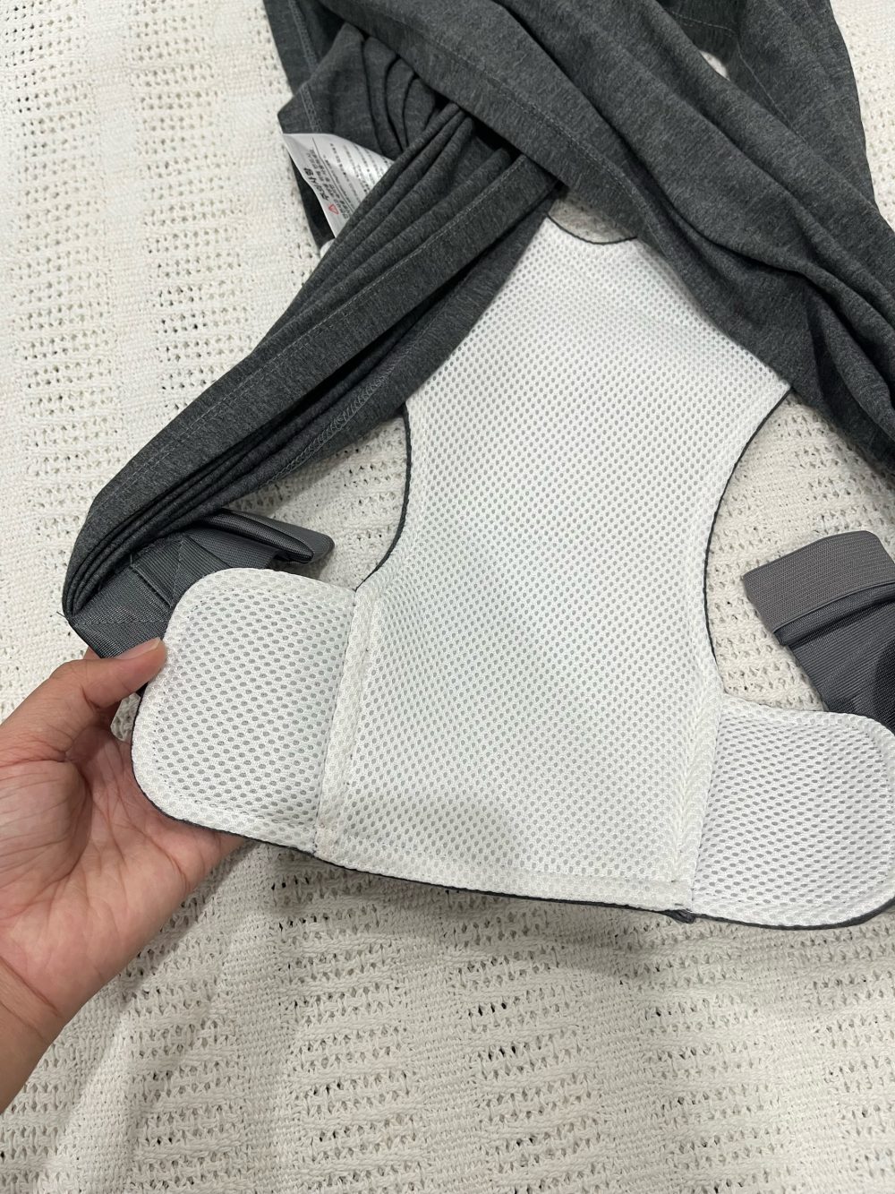 Địu vải Embé Sling màu Charcoal dòng flex ( size: 0->24m, còn túi đựng) - Ảnh 11