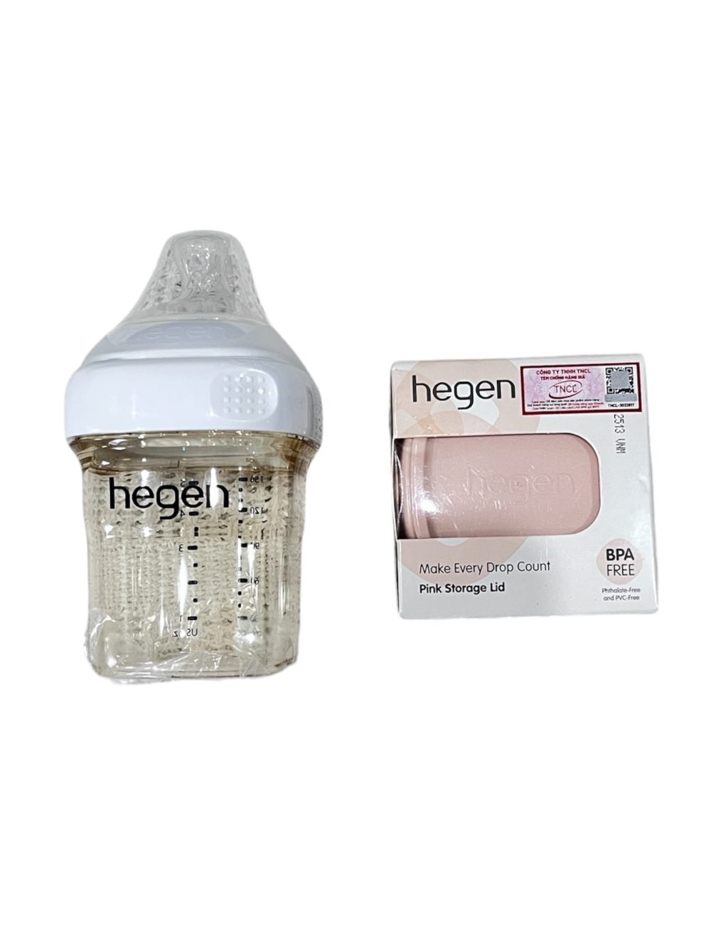 Bình sữa Hegen 150ml kèm nắp màu hồng - Ảnh 1