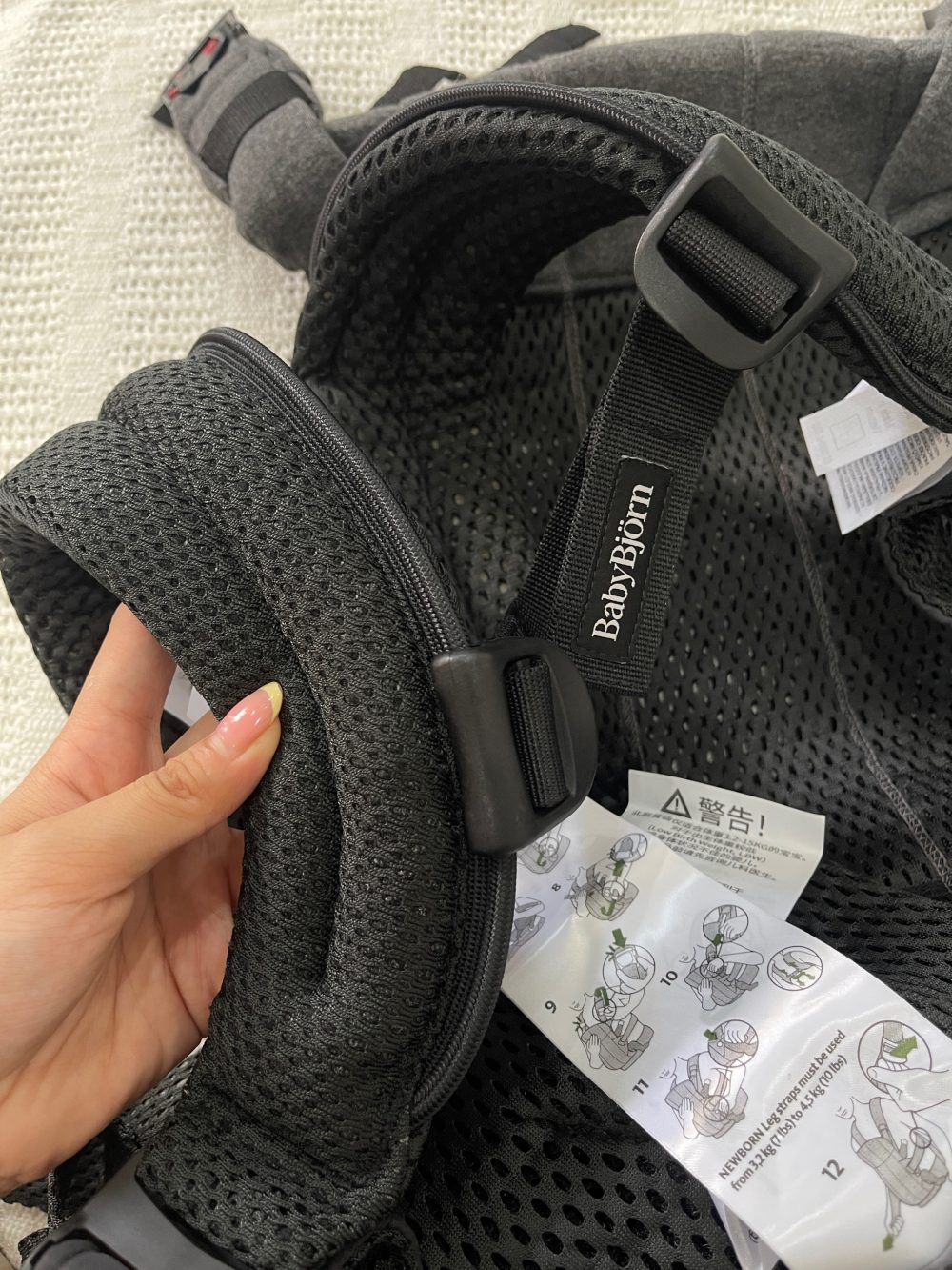 Địu Baby Bjorn Harmony - Màu Black (Full box, Size: 3,2->15kg ~ 0->3y) - Ảnh 20