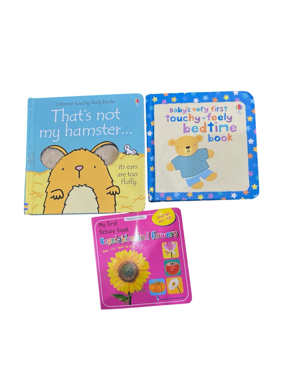 38aab0e132934c8a8462c1425dc1d152 Set 2 cuốn sách That’s not my hamster và Baby’s very first touchy- feely bedtime book tặng kèm sách Vegetables and flowers - Ảnh 1