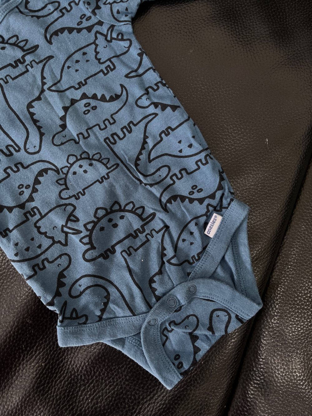 Set 3 bodysuit Gerber màu xanh họa tiết khủng long (size 3→6m) - Ảnh 5
