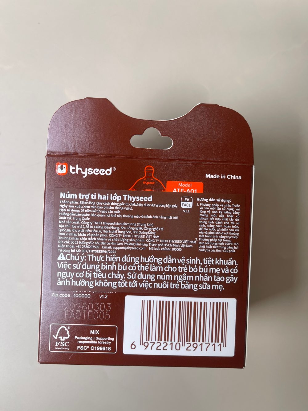 Núm trợ ti hai lớp Thyseed (full box, new) - Ảnh 5