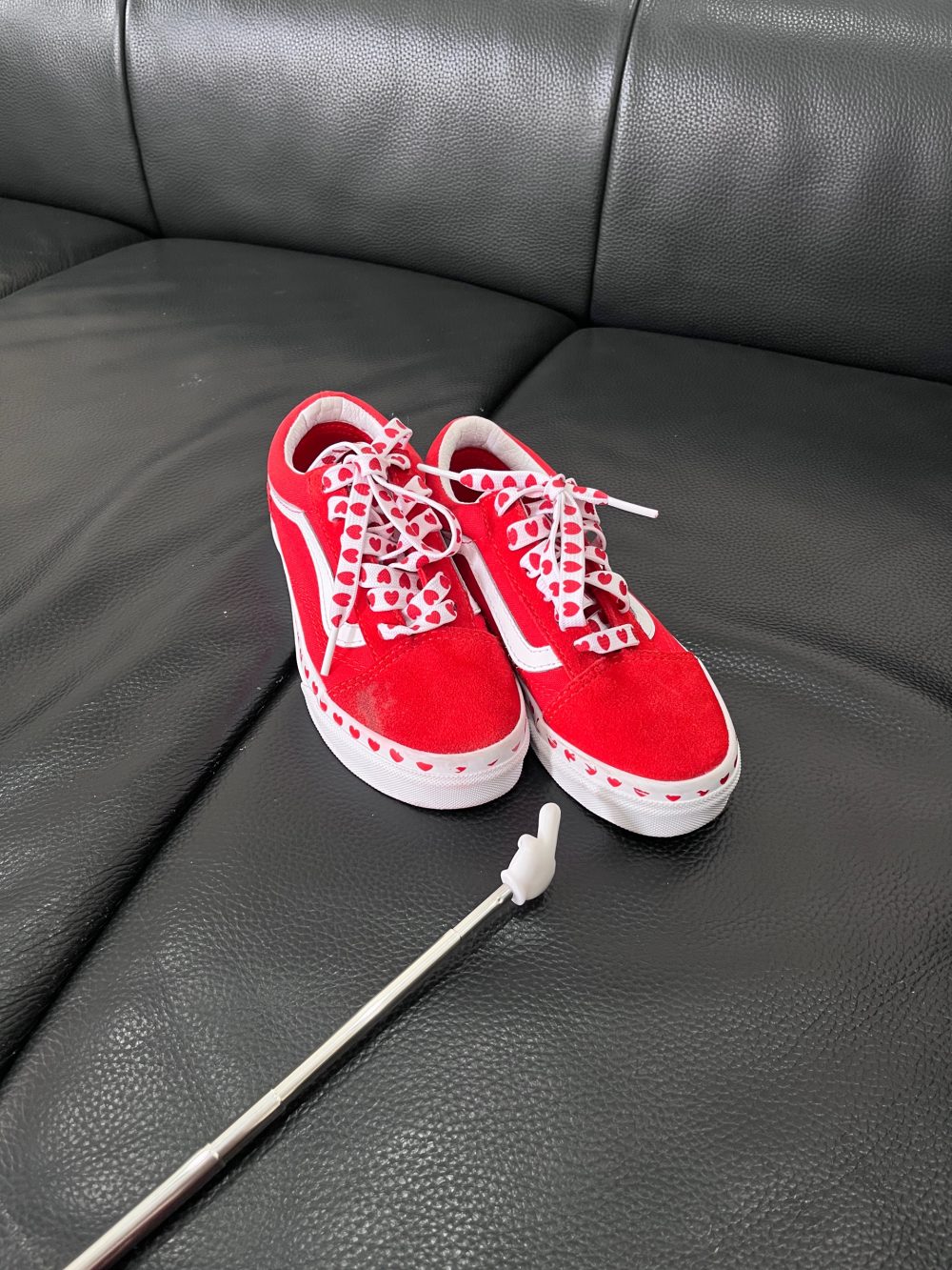 Giày Vans Kids Old Skool hoạ tiết trái tim màu đỏ (size 31.5~19cm) - Ảnh 8