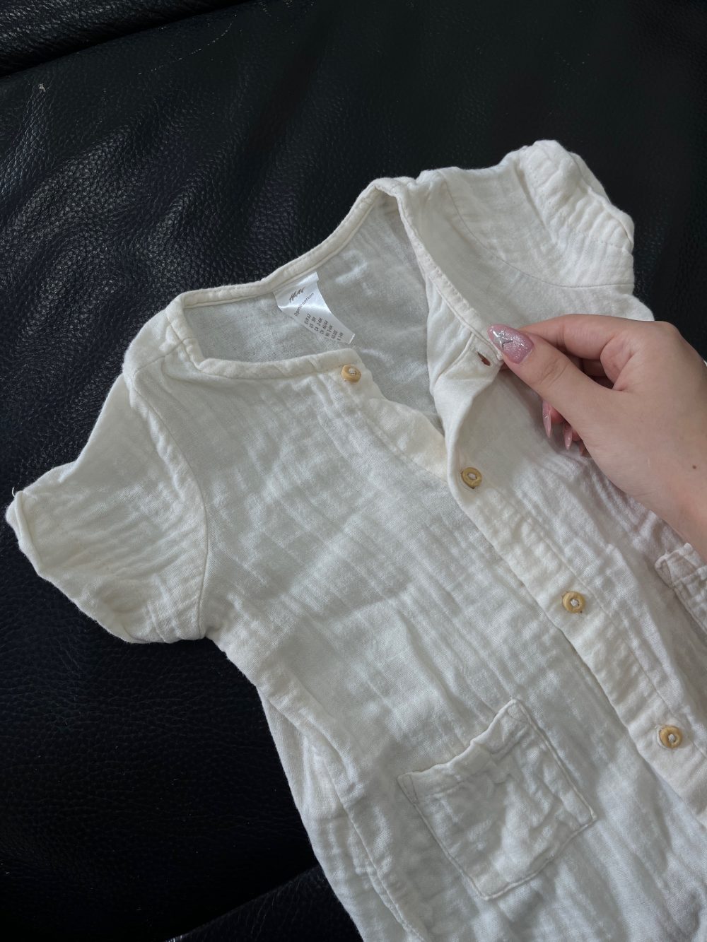 Set 4 bodysuit H&M màu xanh/be (size 2→9m) - Ảnh 7