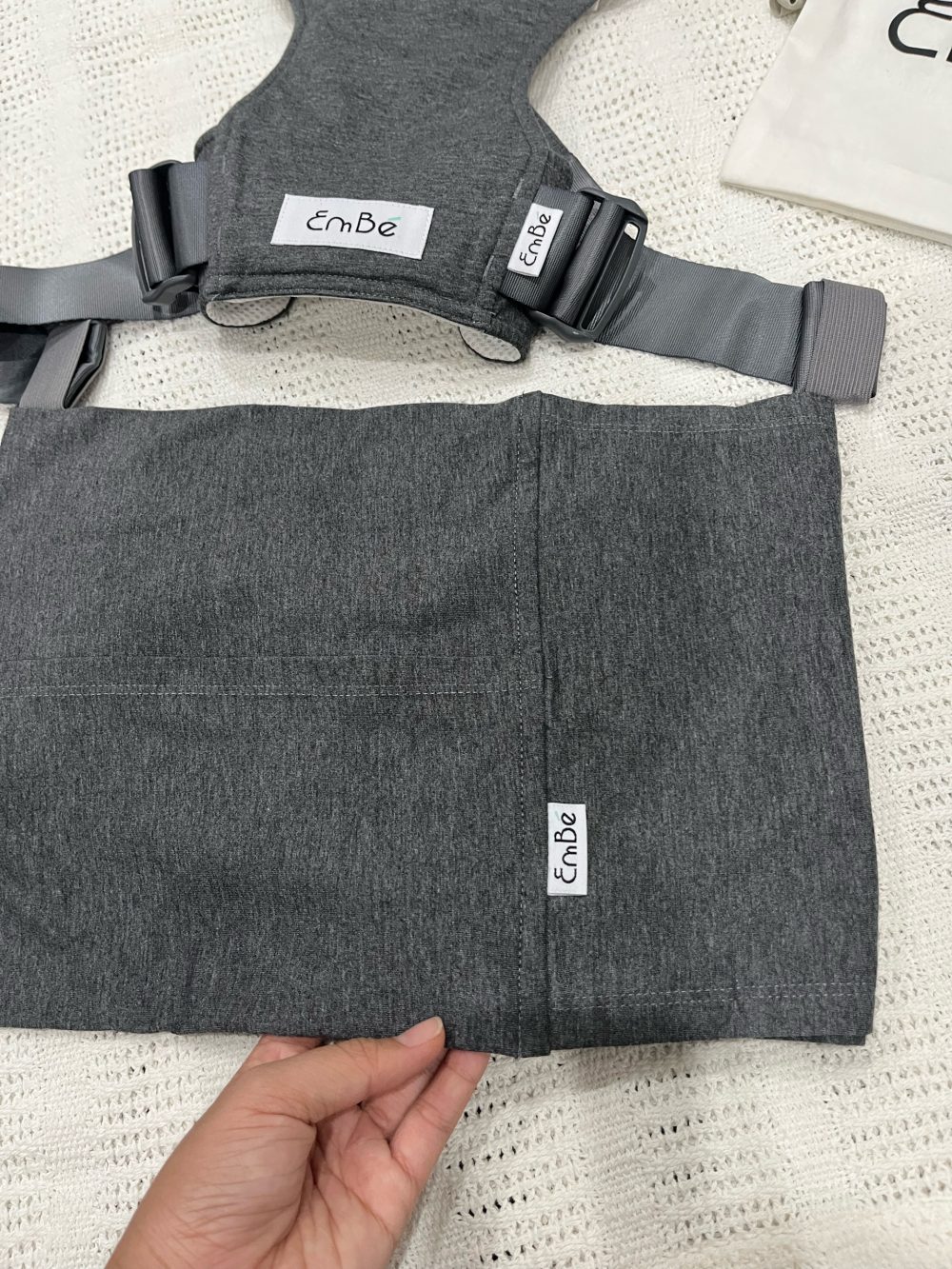 Địu vải Embé Sling màu Charcoal dòng flex ( size: 0->24m, còn túi đựng) - Ảnh 7