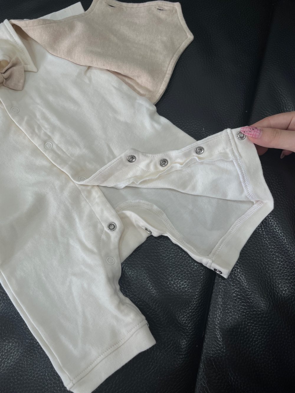 Set bodysuit Bobicraft gile màu nâu kem và bộ quần áo dài tay Boube màu vàng (size 3→6m) tặng kèm ủ quấn Mintuu màu vàng sọc trắng - Ảnh 15